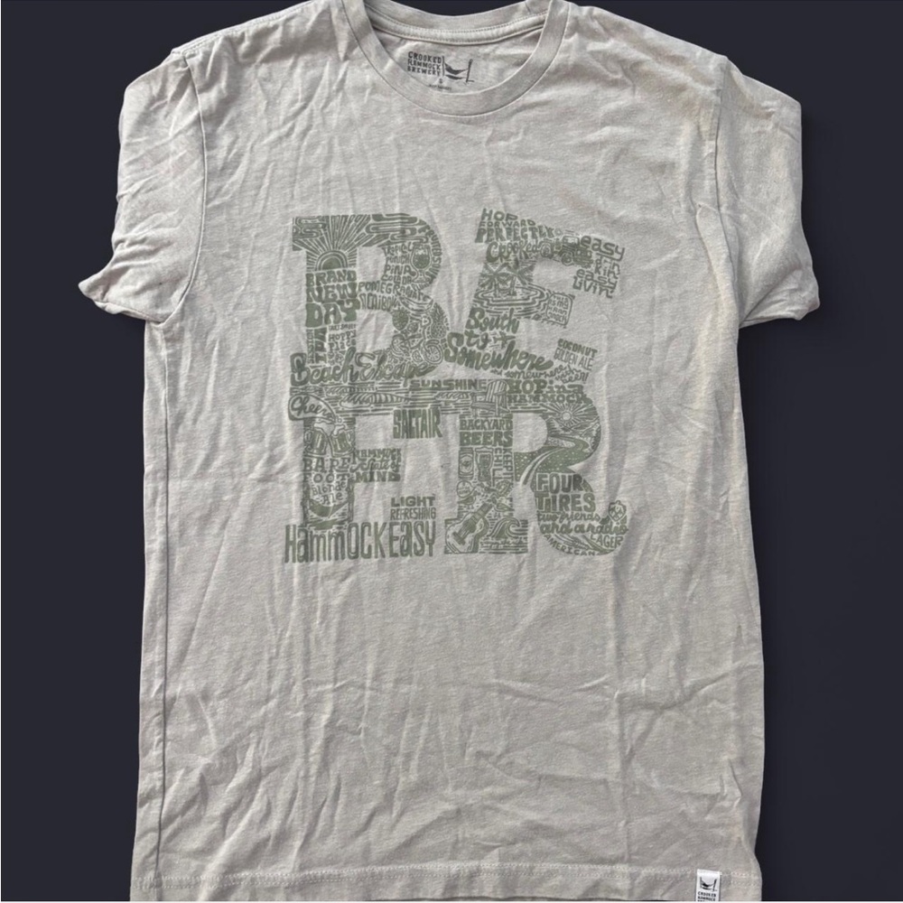 Gray Monochromatic Graphic Beer T-Shirt